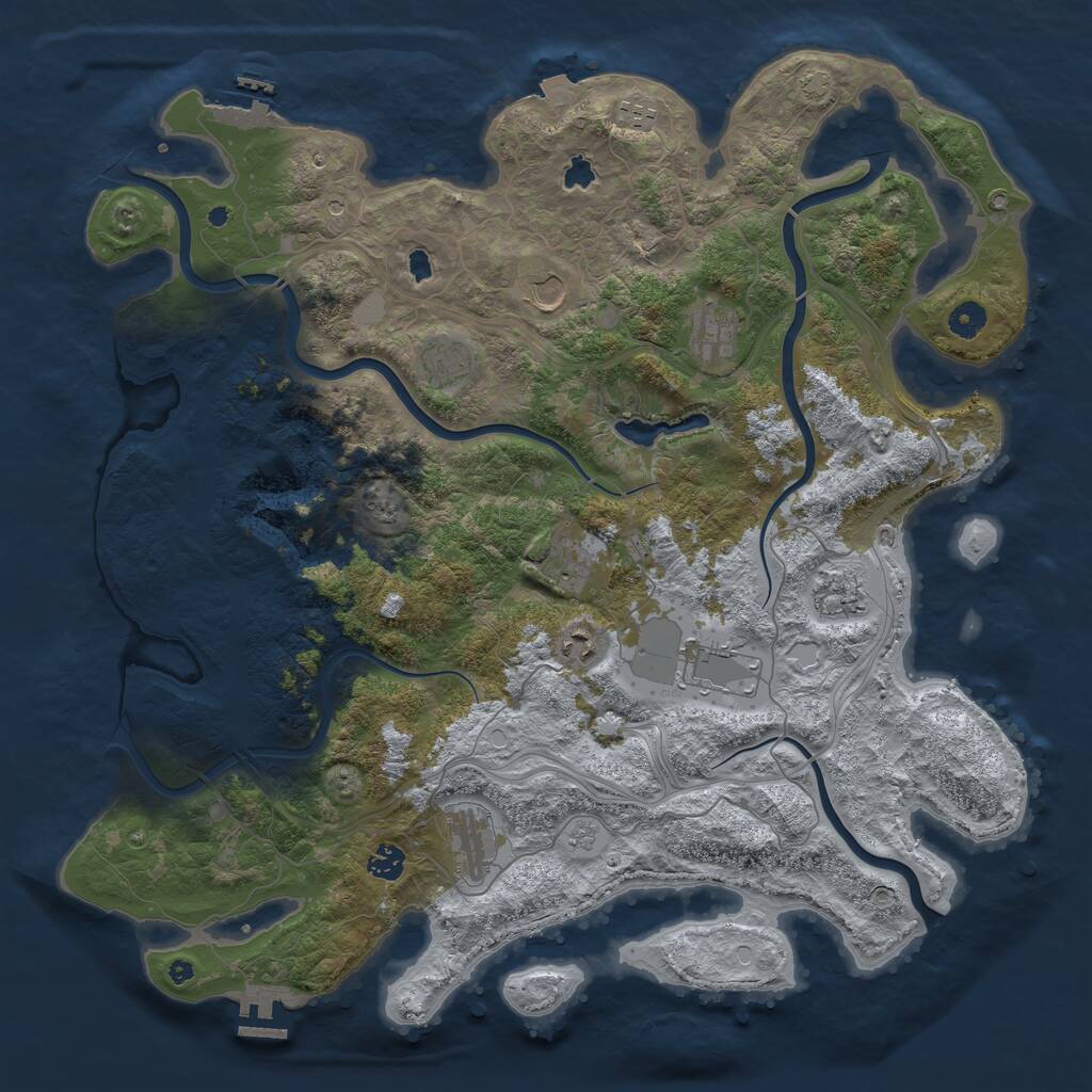 Rust Map: Procedural Map, Size: 4500, Seed: 1922612086, 16 Monuments