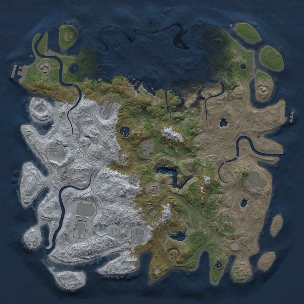 Rust Map: Procedural Map, Size: 4500, Seed: 524565004, 16 Monuments