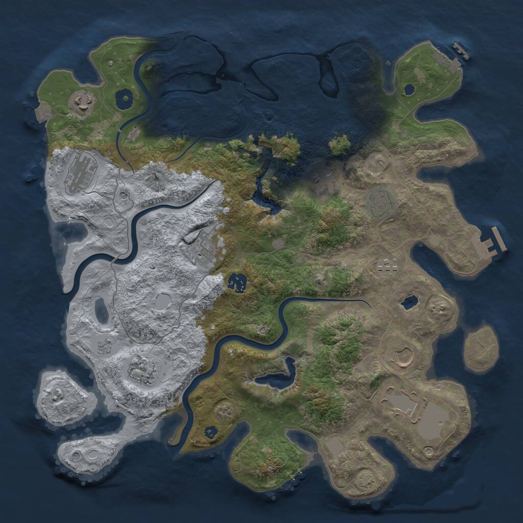 Rust Map: Procedural Map, Size: 4000, Seed: 34562, 16 Monuments