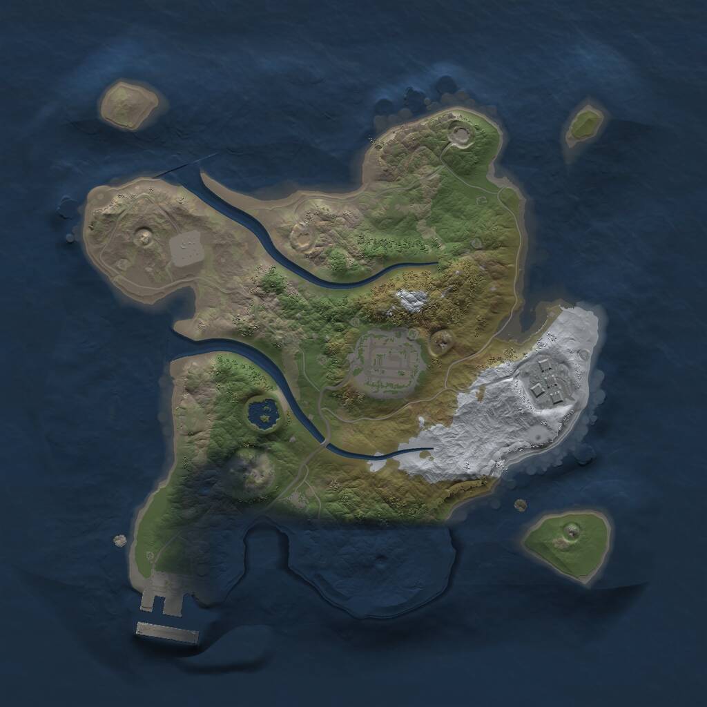 Rust Map: Procedural Map, Size: 2300, Seed: 1591091215, 4 Monuments