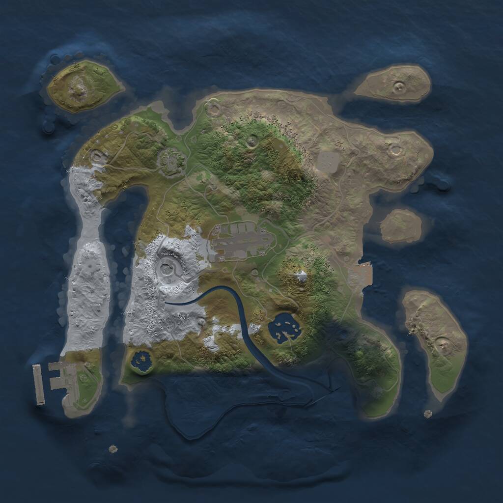 Rust Map: Procedural Map, Size: 2500, Seed: 288987545, 6 Monuments