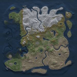 Thumbnail Rust Map: Procedural Map, Size: 4500, Seed: 297033694, 16 Monuments