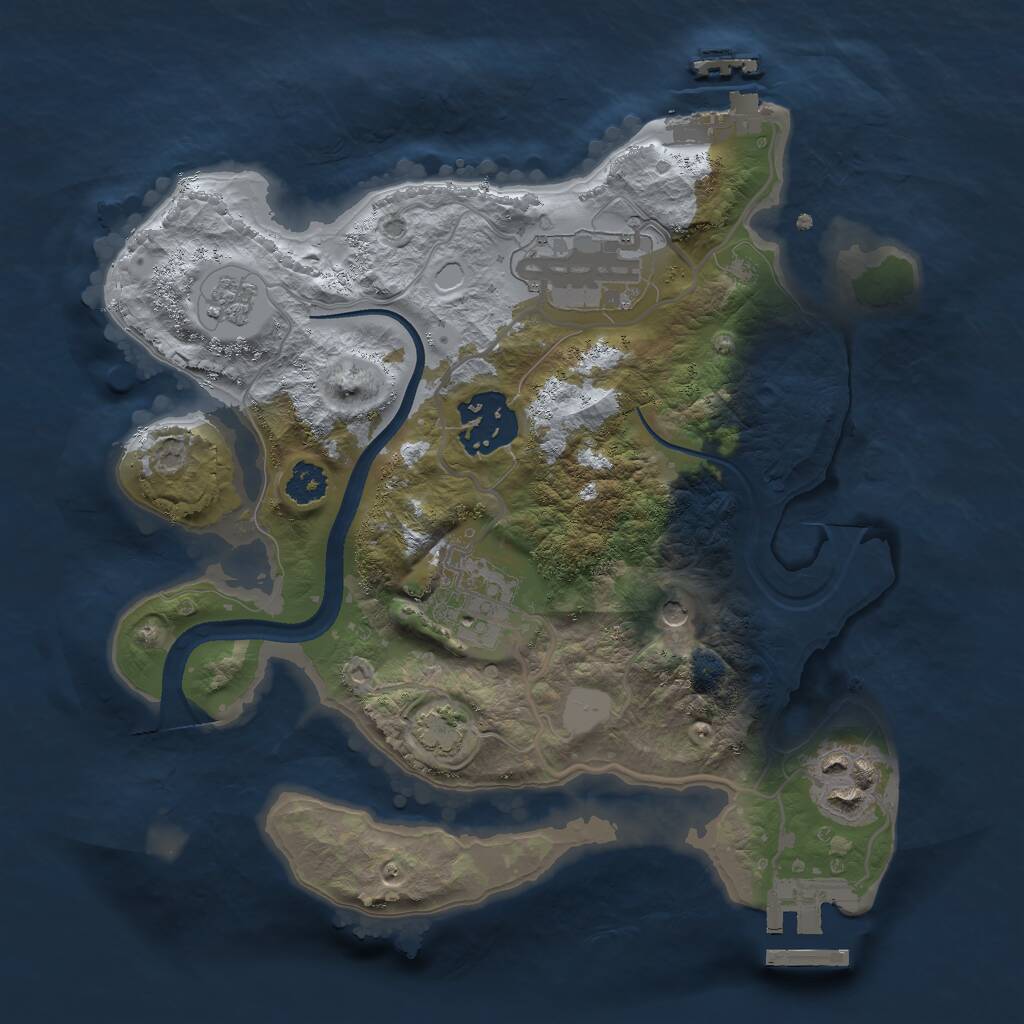 Rust Map: Procedural Map, Size: 2500, Seed: 744306403, 10 Monuments