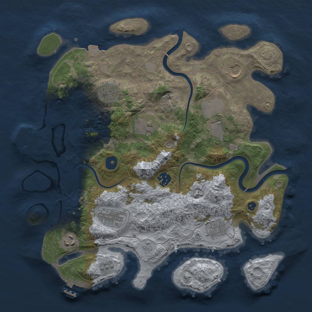 Rust Map: Procedural Map, Size: 3600, Seed: 326453601, 15 Monuments