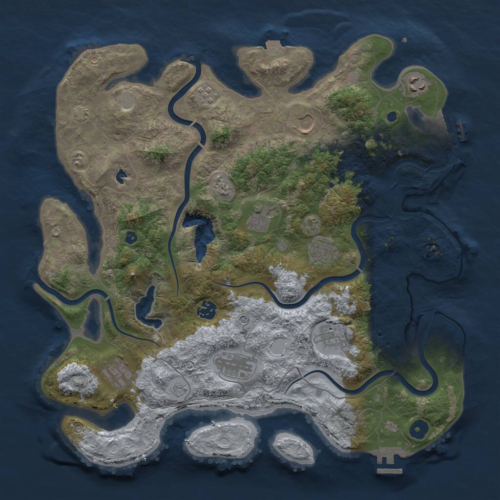 Rust Map: Procedural Map, Size: 4000, Seed: 82797, 15 Monuments