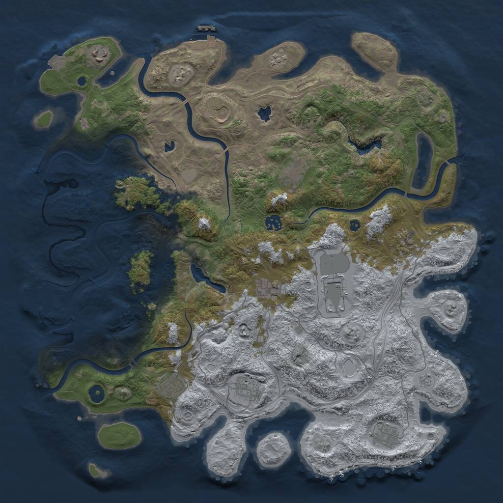 Rust Map: Procedural Map, Size: 4500, Seed: 2039820205, 17 Monuments