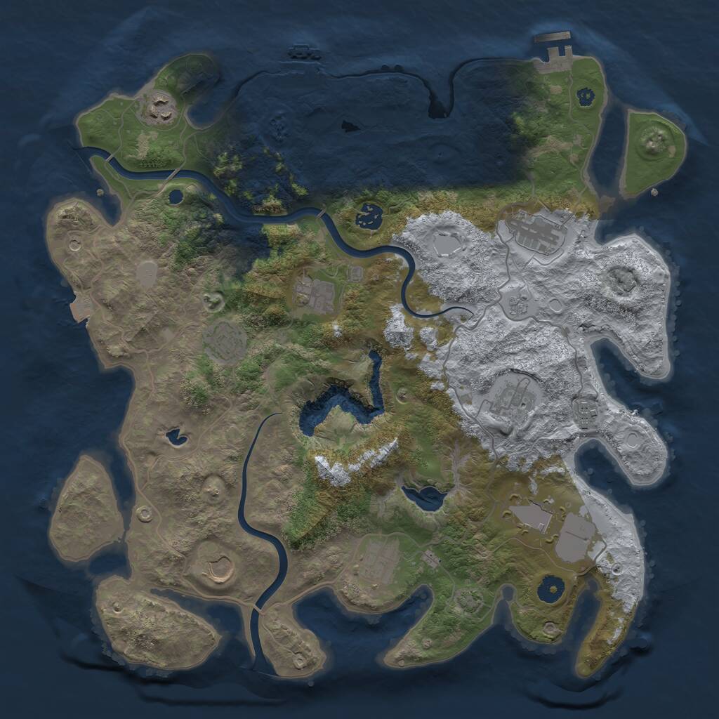 Rust Map: Procedural Map, Size: 4000, Seed: 1511331733, 16 Monuments