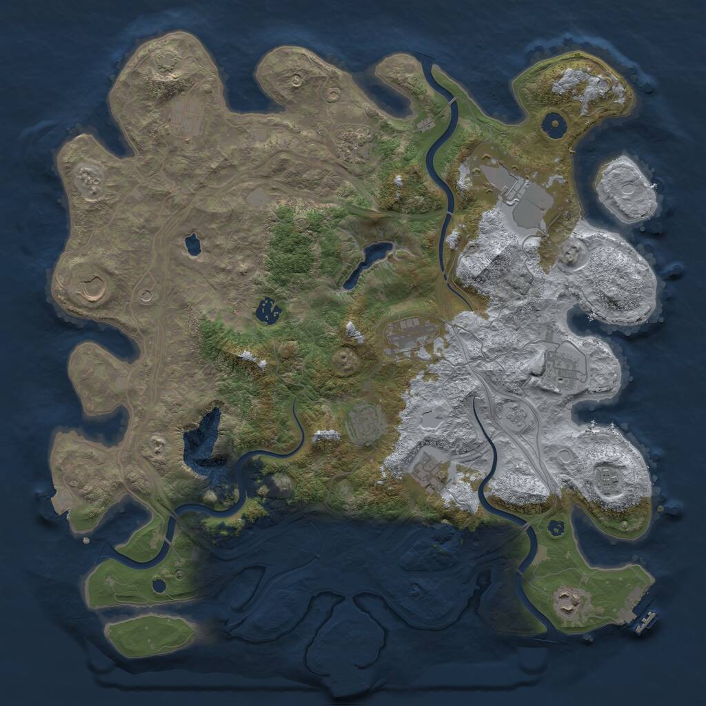 Rust Map: Procedural Map, Size: 4250, Seed: 351750494, 17 Monuments