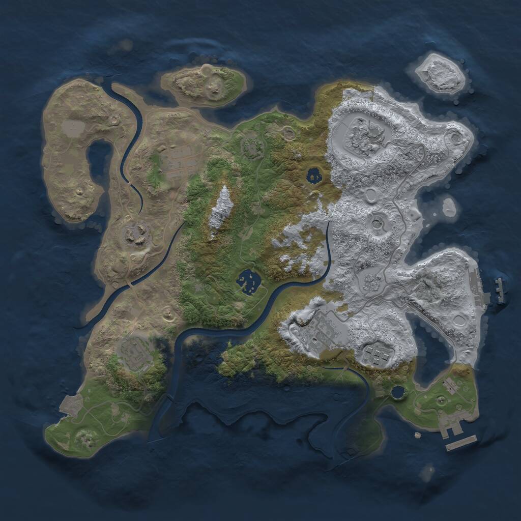 Rust Map: Procedural Map, Size: 3300, Seed: 1489283701, 13 Monuments