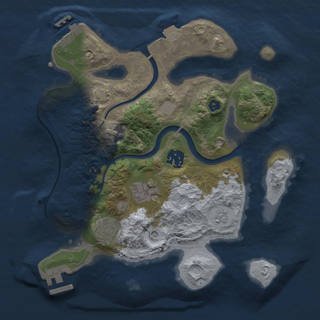 Rust Map: Procedural Map, Size: 2700, Seed: 1774180896, 10 Monuments
