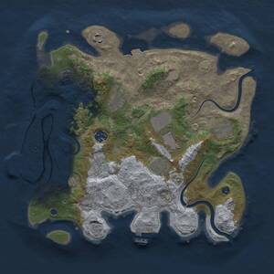 Thumbnail Rust Map: Procedural Map, Size: 3500, Seed: 969693500, 14 Monuments