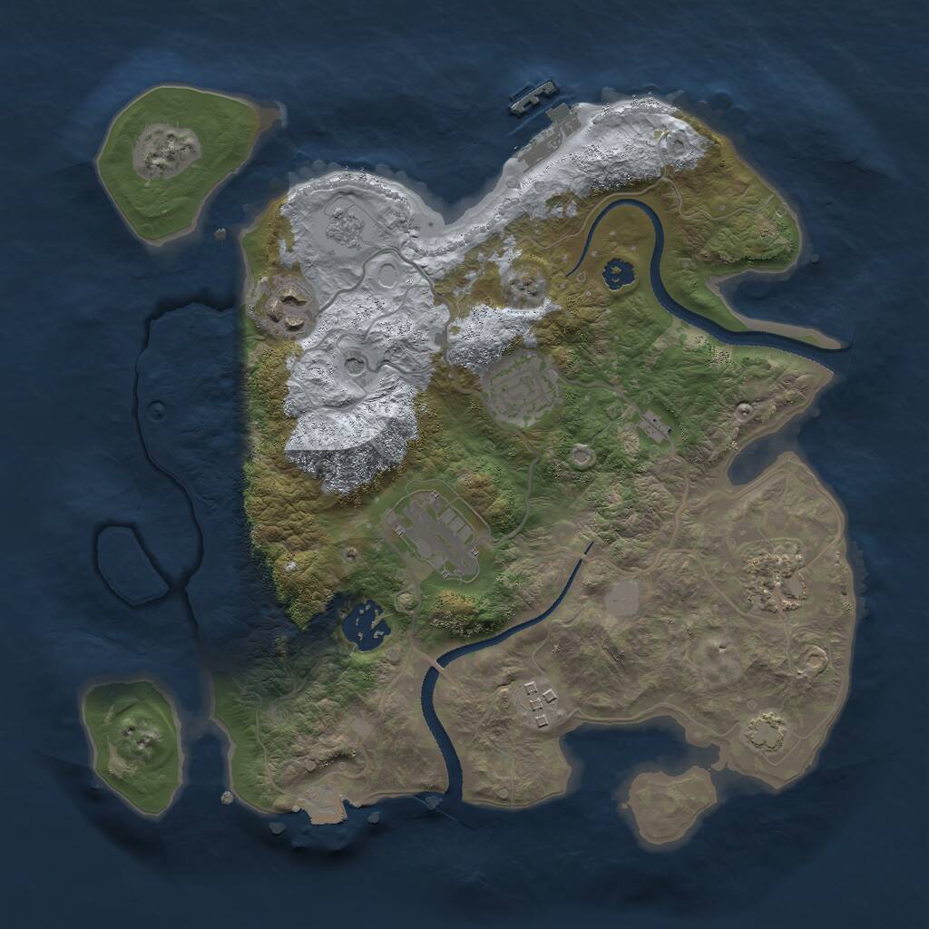 Rust Map: Procedural Map, Size: 3000, Seed: 740104658, 11 Monuments