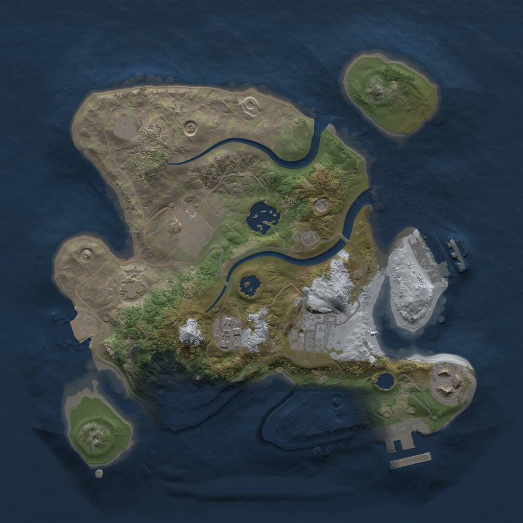 Rust Map: Procedural Map, Size: 2550, Seed: 4, 9 Monuments