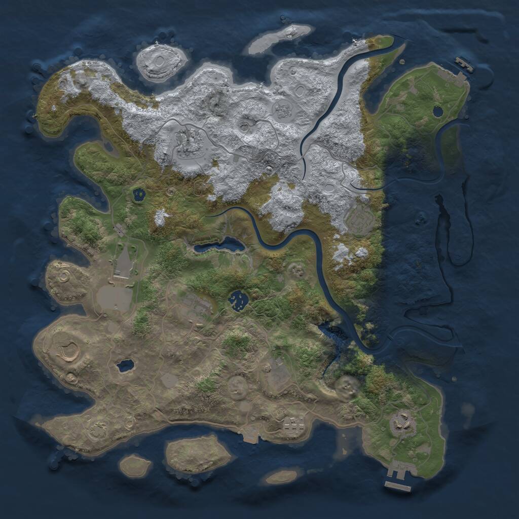 Rust Map: Procedural Map, Size: 4000, Seed: 698433246, 15 Monuments