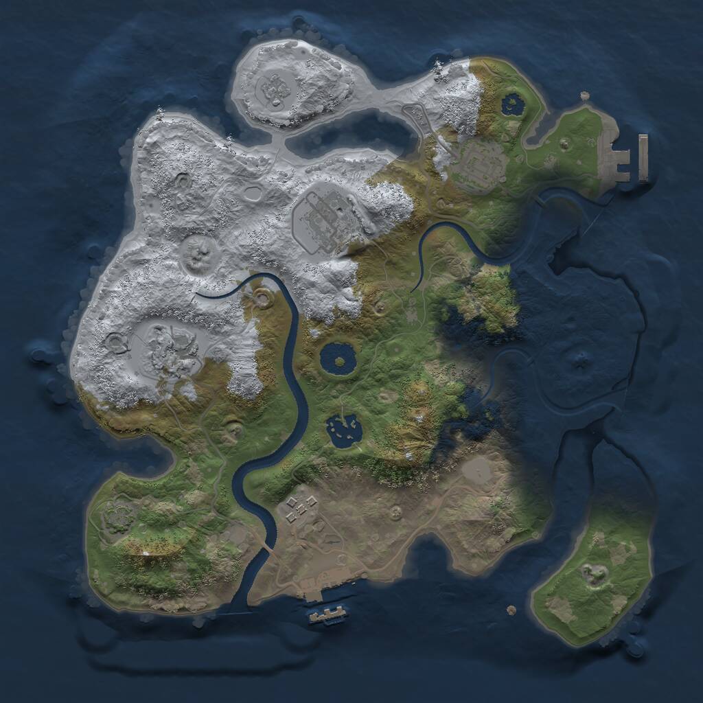 Rust Map: Procedural Map, Size: 3000, Seed: 1879623405, 10 Monuments