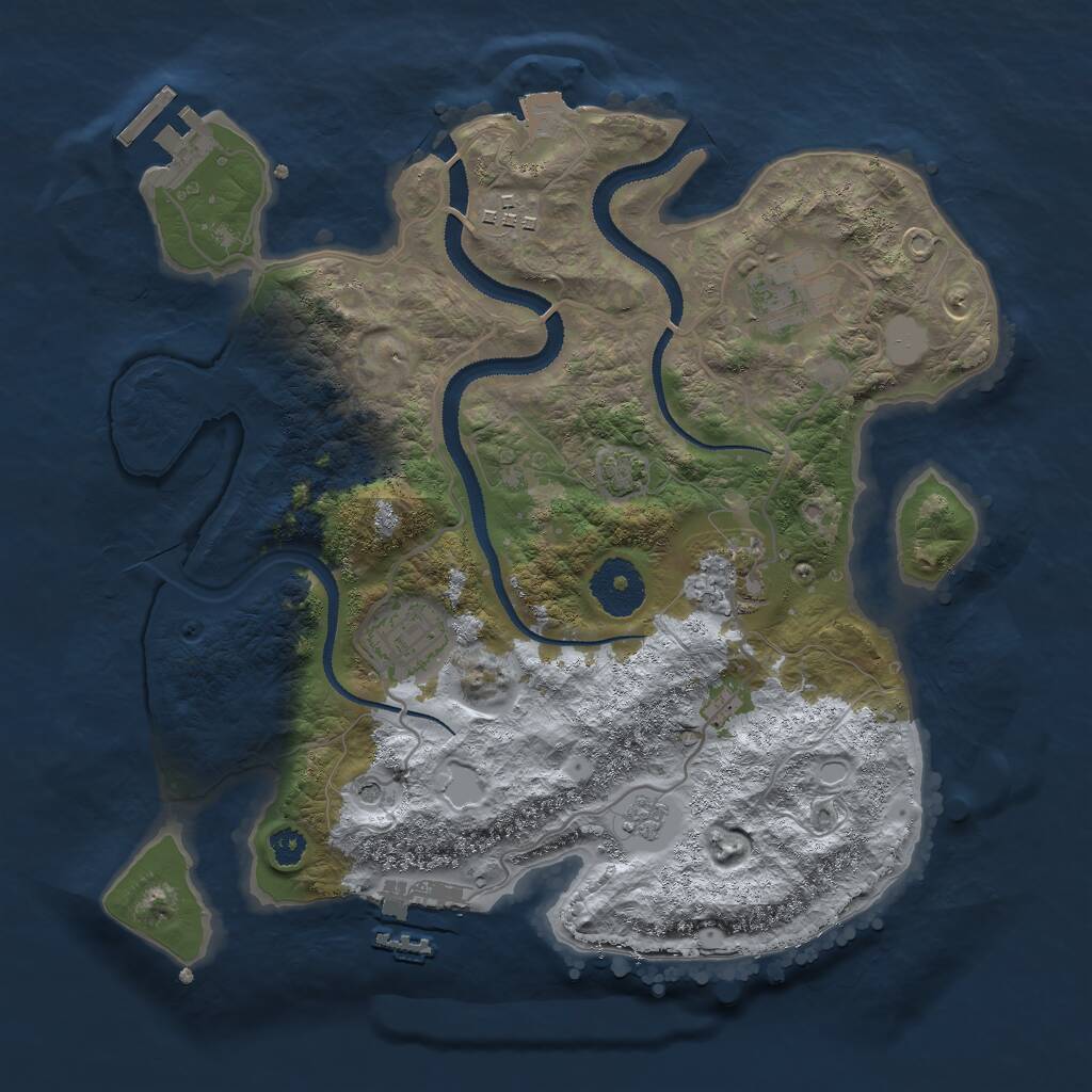Rust Map: Procedural Map, Size: 3000, Seed: 1105867822, 10 Monuments