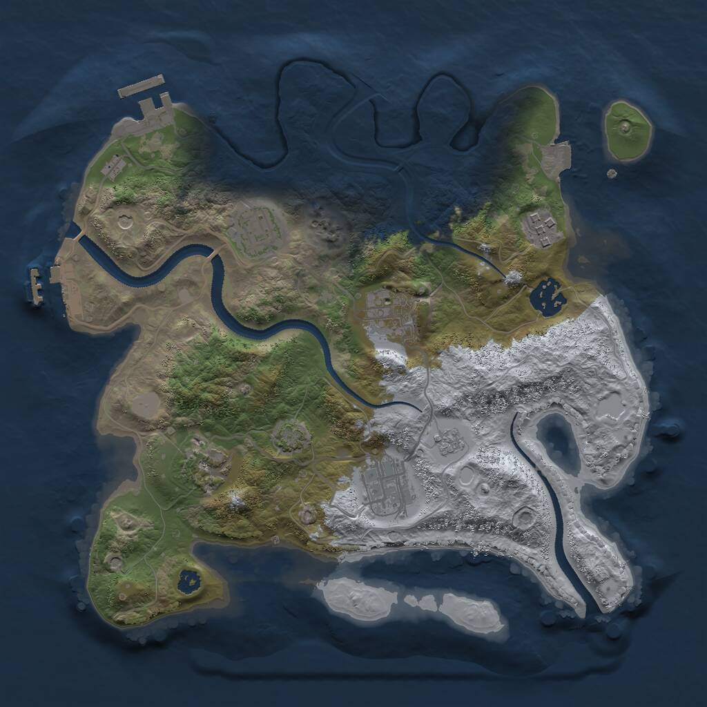 Rust Map: Procedural Map, Size: 3000, Seed: 618800963, 12 Monuments