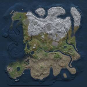 Thumbnail Rust Map: Procedural Map, Size: 3500, Seed: 36651, 14 Monuments