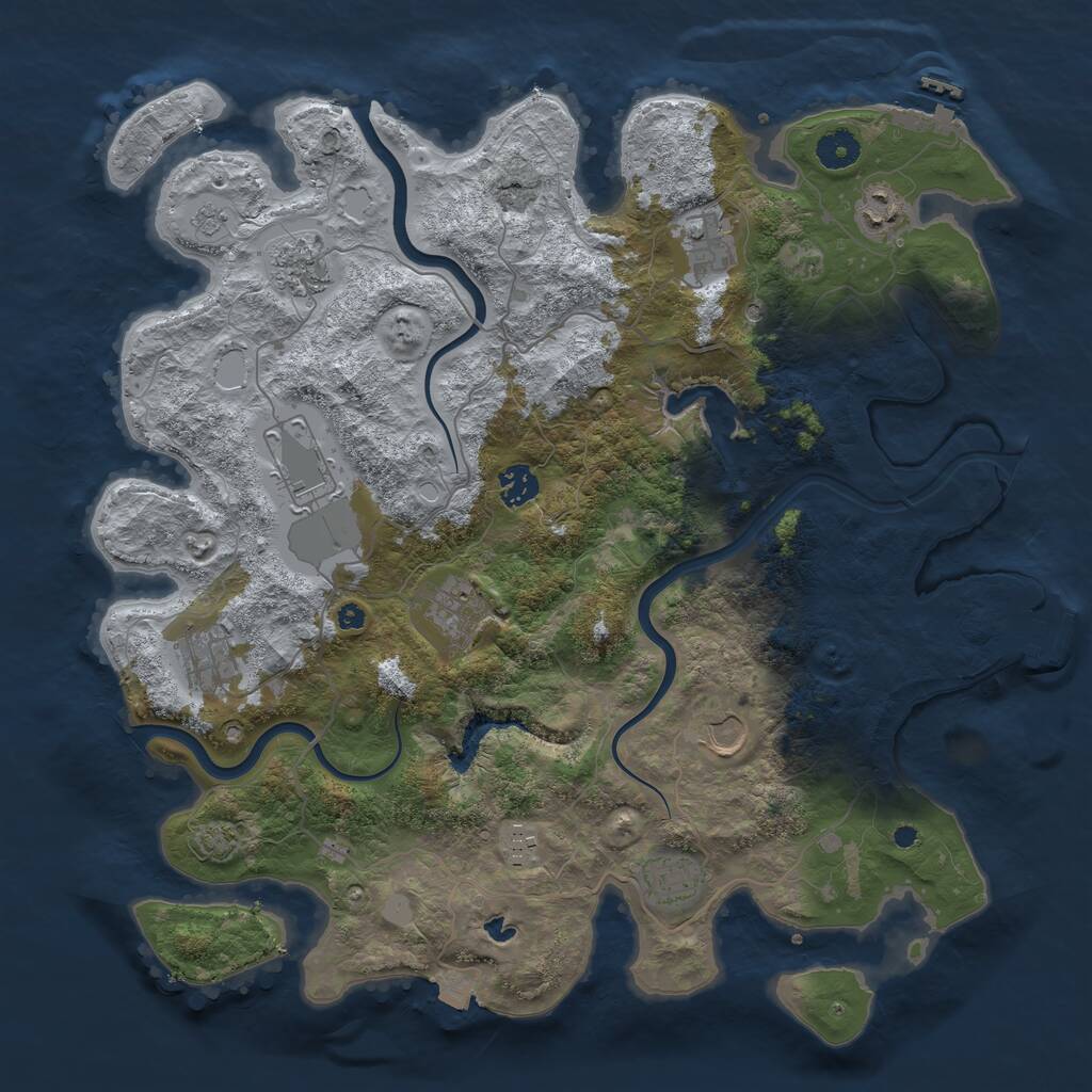 Rust Map: Procedural Map, Size: 4000, Seed: 1903202669, 16 Monuments