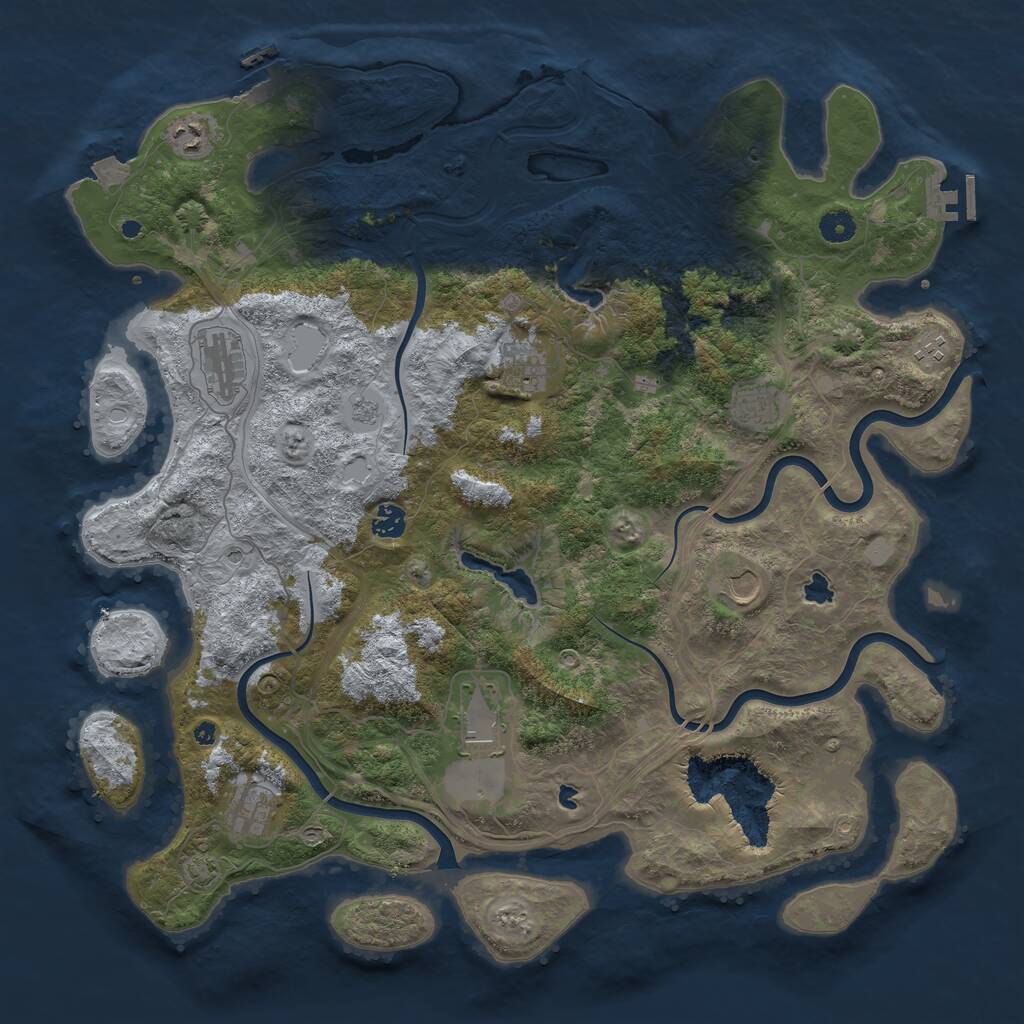 Rust Map: Procedural Map, Size: 4500, Seed: 131125365, 15 Monuments