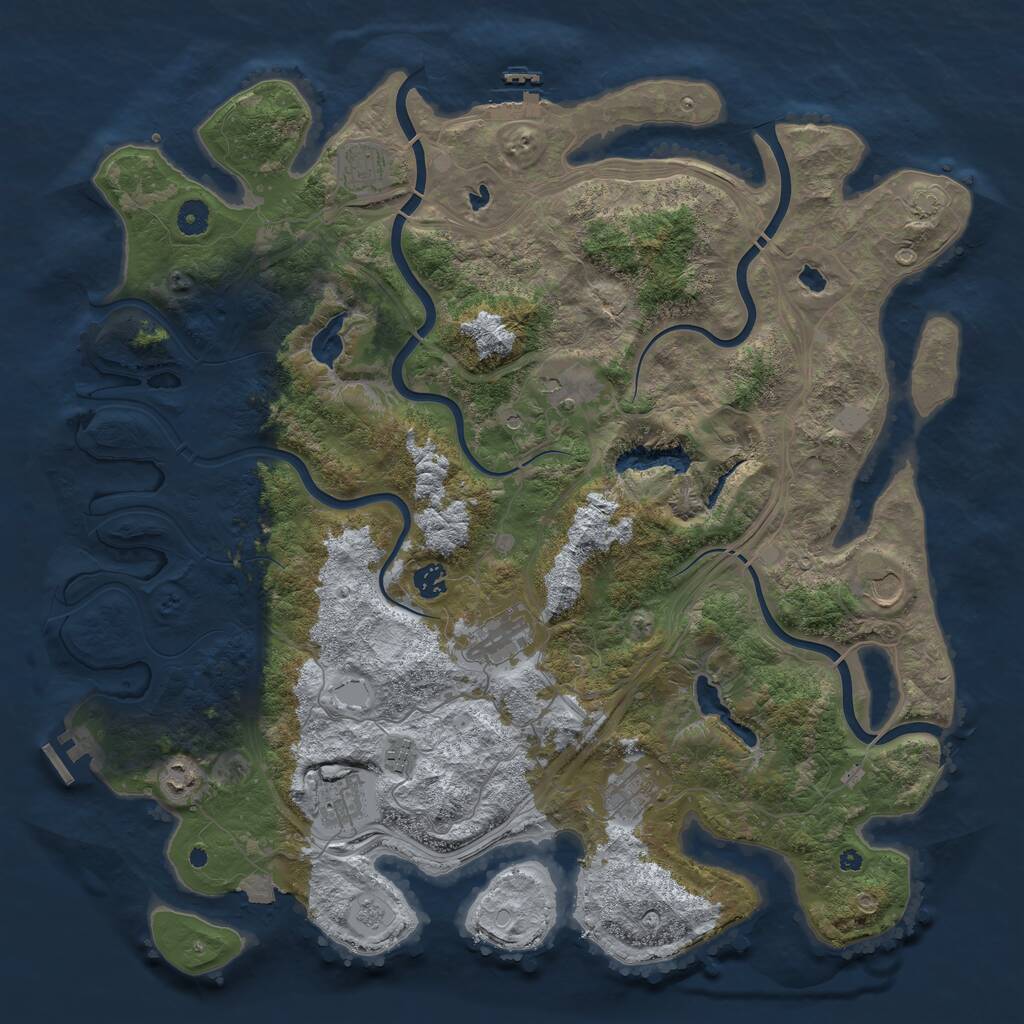 Rust Map: Procedural Map, Size: 4500, Seed: 2007107357, 15 Monuments