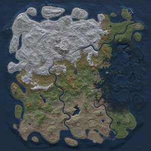 Thumbnail Rust Map: Procedural Map, Size: 6000, Seed: 1411442593, 17 Monuments