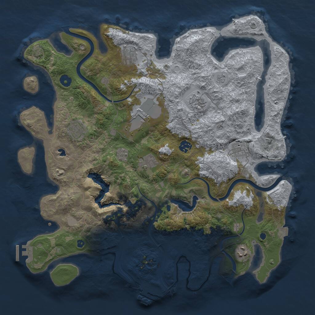 Rust Map: Procedural Map, Size: 4000, Seed: 1438769821, 15 Monuments