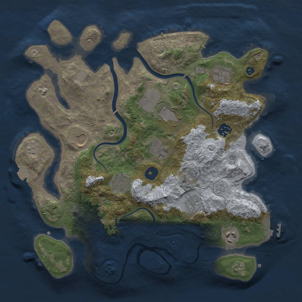 Rust Map: Procedural Map, Size: 3500, Seed: 7737799, 14 Monuments