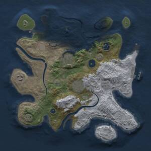 Thumbnail Rust Map: Procedural Map, Size: 3000, Seed: 1671902846, 11 Monuments