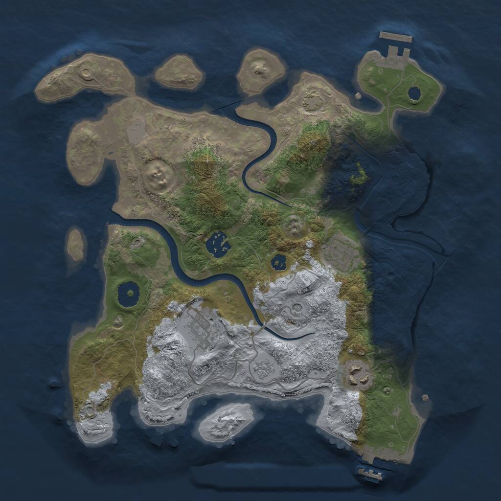 Rust Map: Procedural Map, Size: 3100, Seed: 81672093, 10 Monuments
