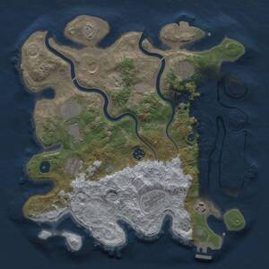 Thumbnail Rust Map: Procedural Map, Size: 3500, Seed: 24143, 14 Monuments