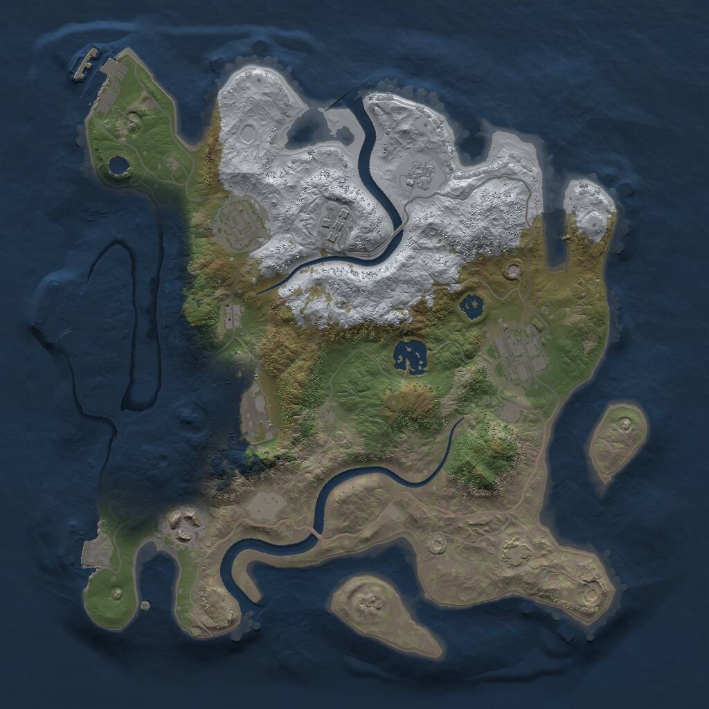 Rust Map: Procedural Map, Size: 2999, Seed: 1397820745, 11 Monuments