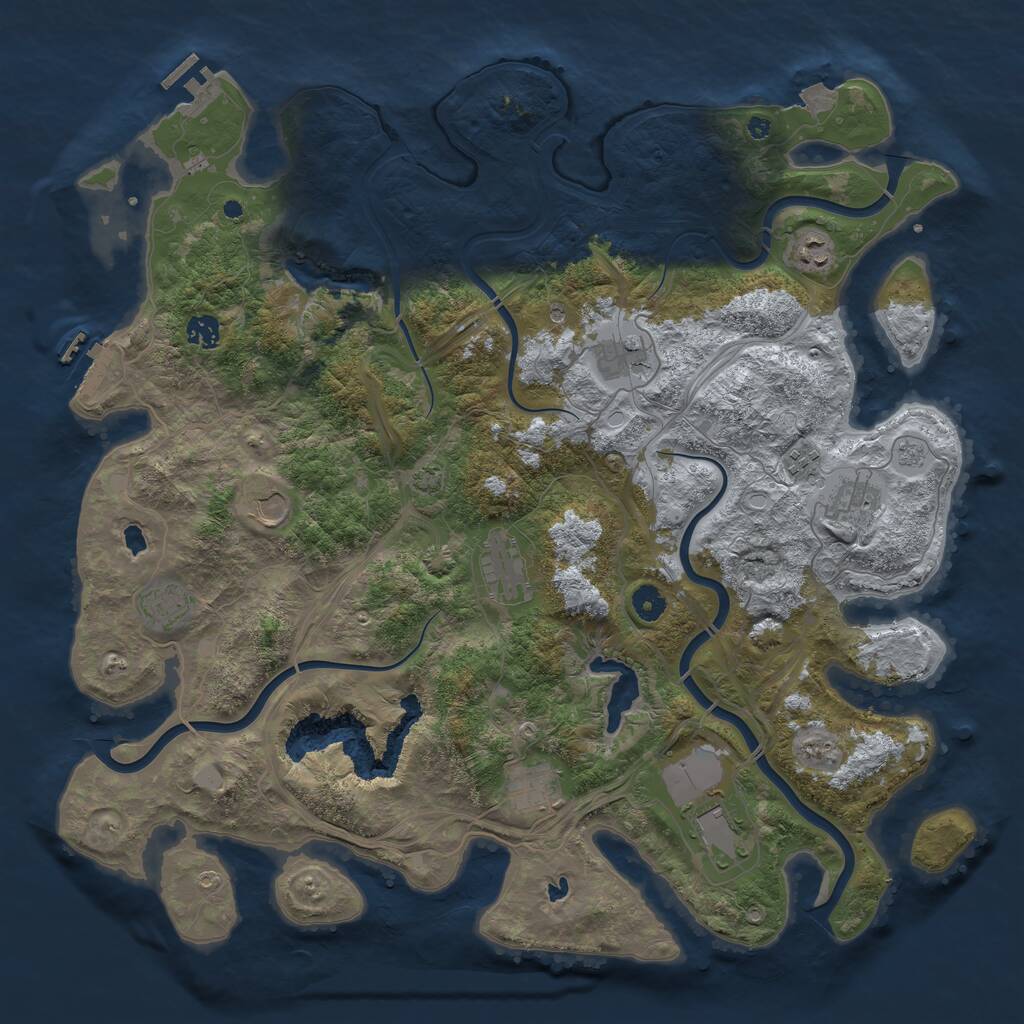 Rust Map: Procedural Map, Size: 4500, Seed: 1899121310, 16 Monuments