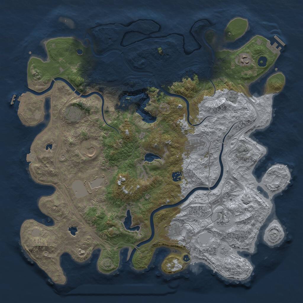 Rust Map: Procedural Map, Size: 4500, Seed: 239189484, 15 Monuments