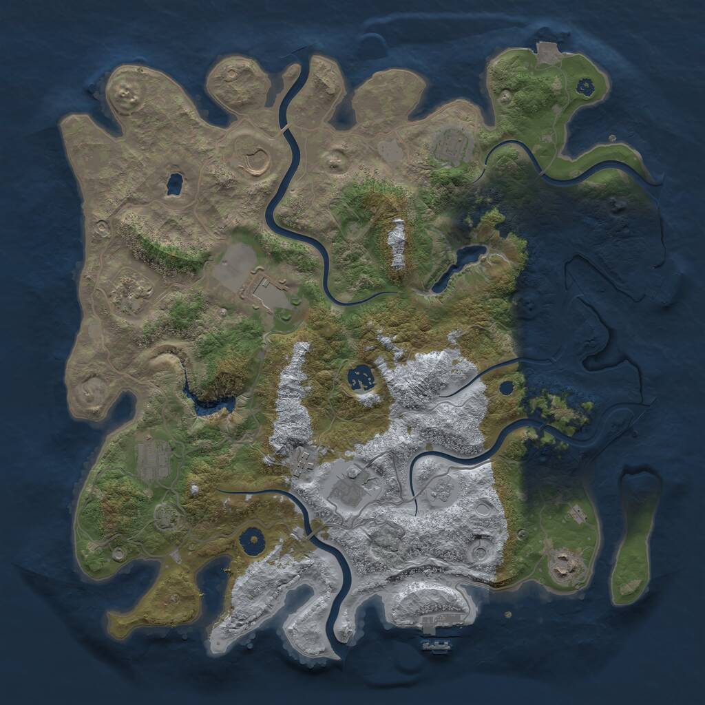 Rust Map: Procedural Map, Size: 4000, Seed: 793737617, 15 Monuments