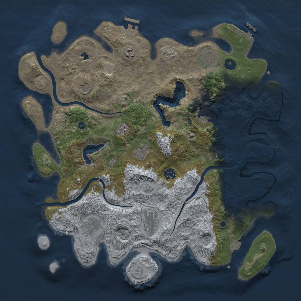 Rust Map: Procedural Map, Size: 4000, Seed: 6354, 15 Monuments