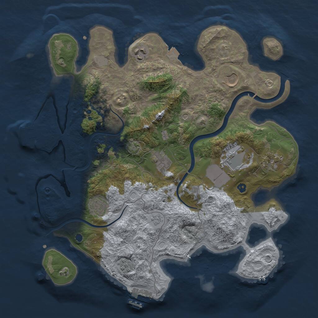 Rust Map: Procedural Map, Size: 3500, Seed: 1630620335, 13 Monuments