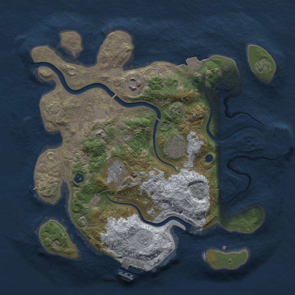 Rust Map: Procedural Map, Size: 3000, Seed: 51358929, 10 Monuments