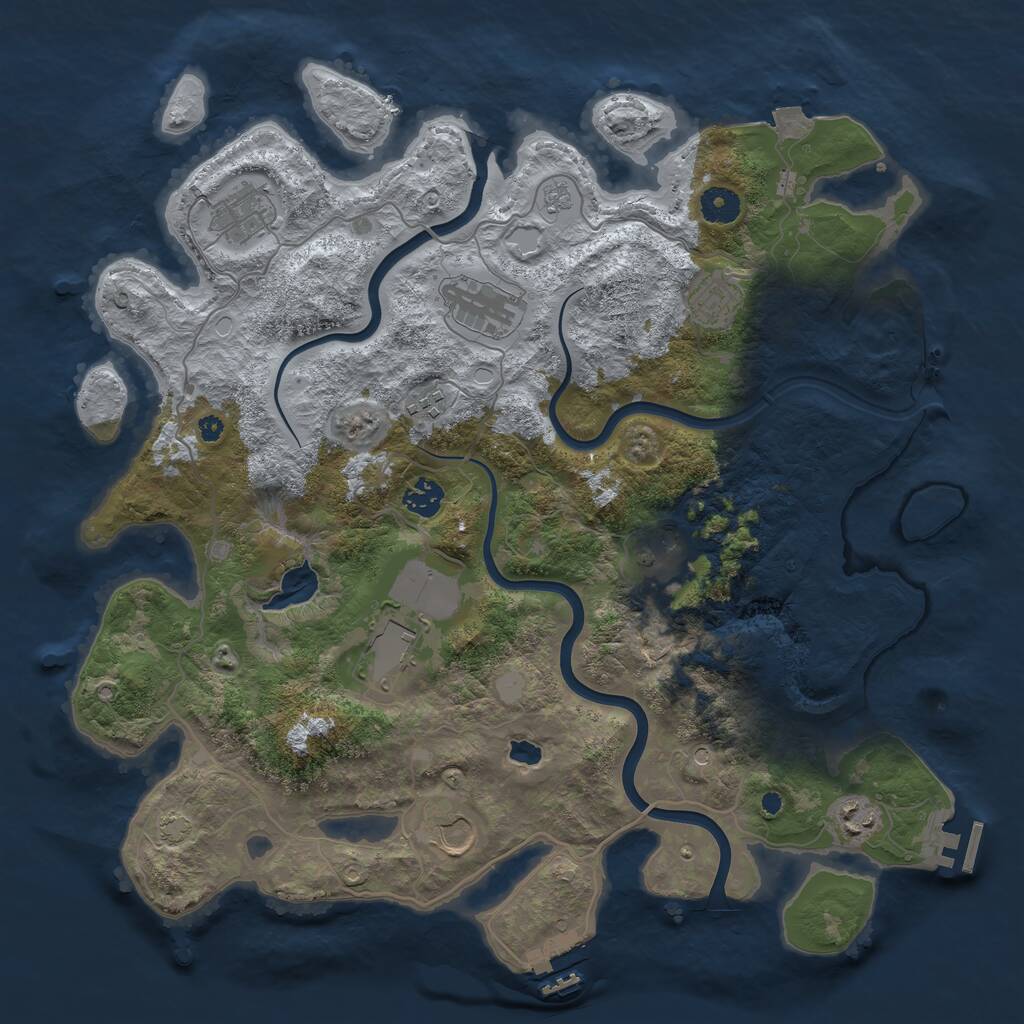 Rust Map: Procedural Map, Size: 4000, Seed: 246057260, 15 Monuments
