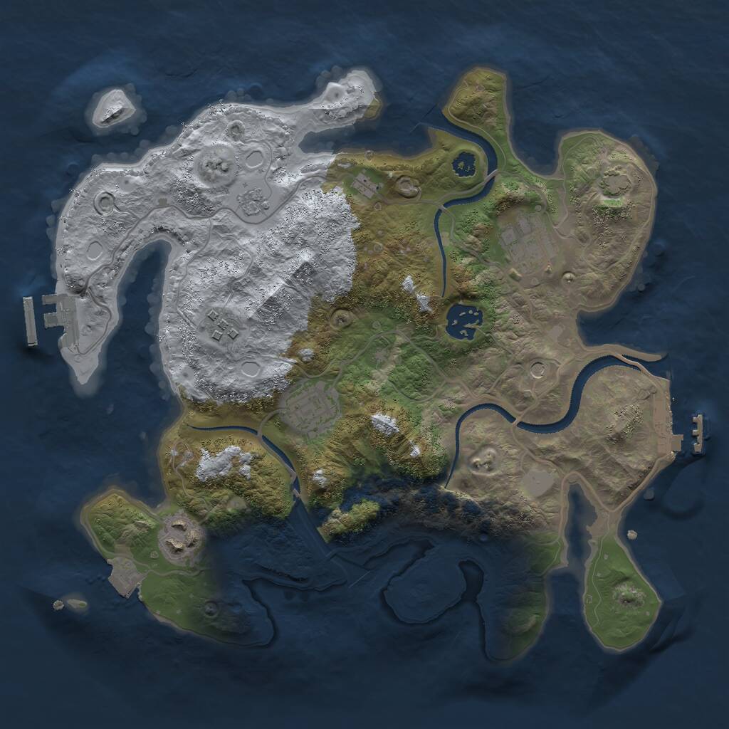 Rust Map: Procedural Map, Size: 3000, Seed: 125222, 11 Monuments