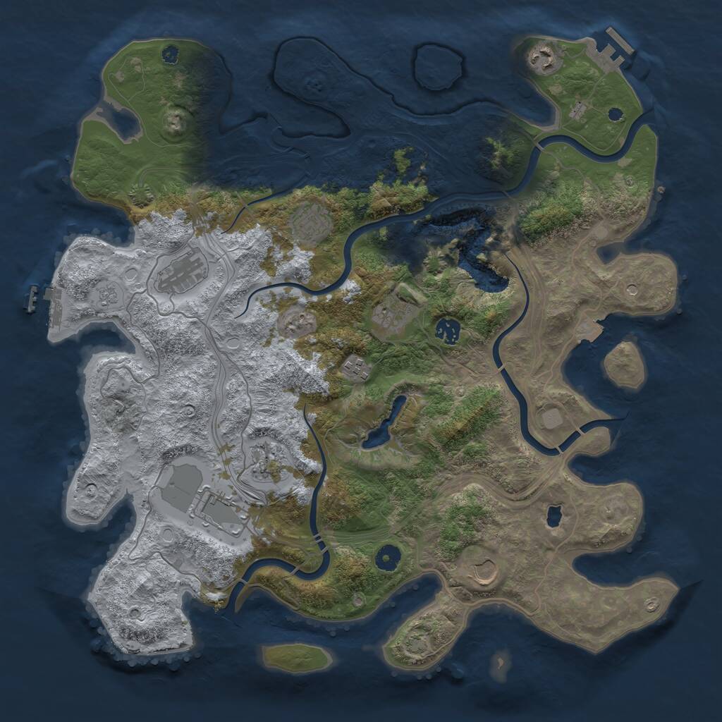 Rust Map: Procedural Map, Size: 4250, Seed: 1117149103, 15 Monuments