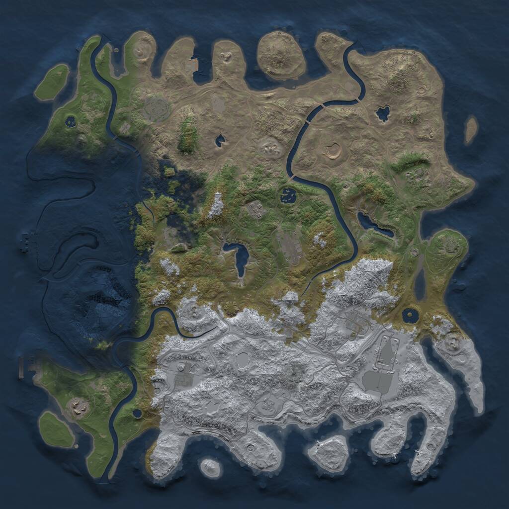 Rust Map: Procedural Map, Size: 4700, Seed: 110944323, 17 Monuments