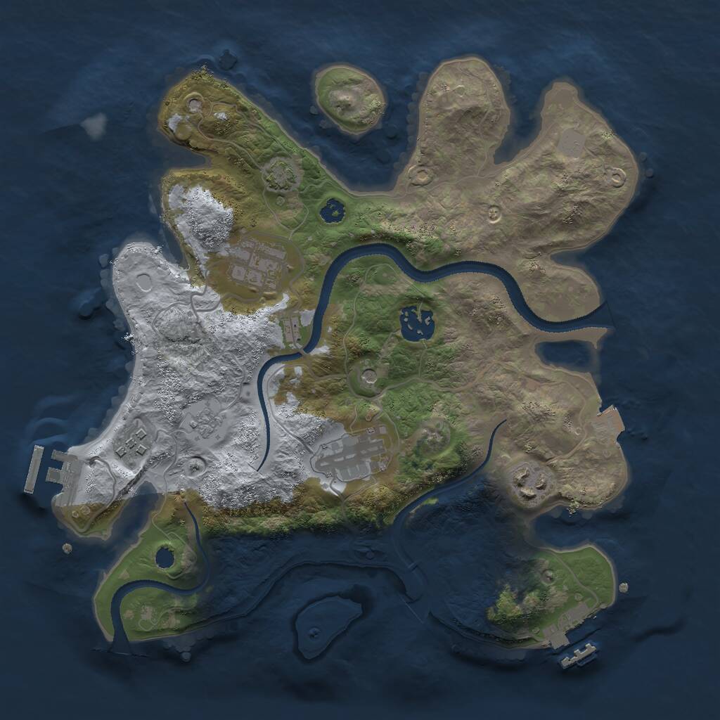 Rust Map: Procedural Map, Size: 3000, Seed: 28228781, 11 Monuments