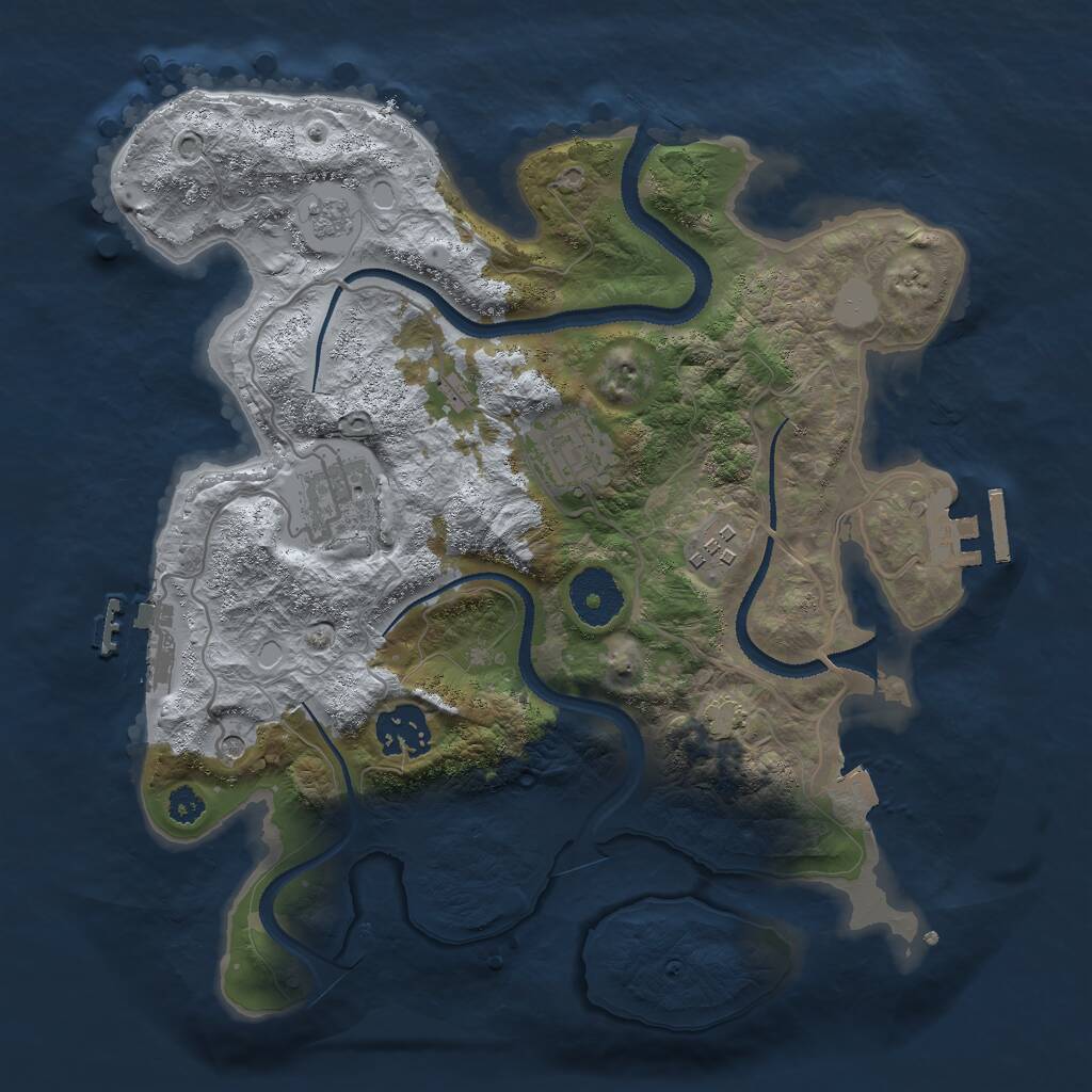 Rust Map: Procedural Map, Size: 3000, Seed: 451000038, 10 Monuments