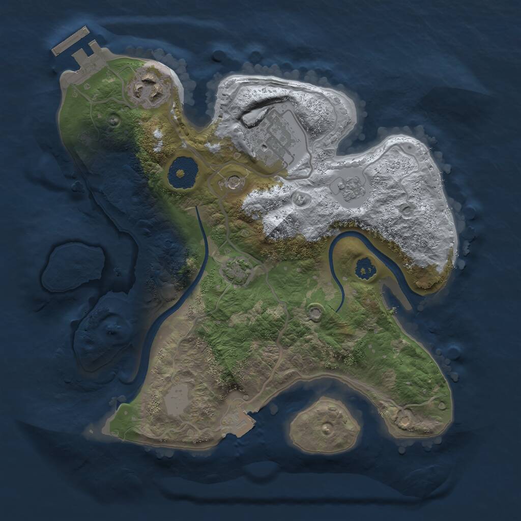 Rust Map: Procedural Map, Size: 2500, Seed: 330038613, 7 Monuments