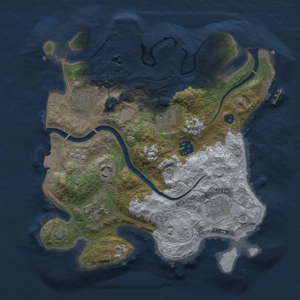 Rust Map: Procedural Map, Size: 3000, Seed: 44119, 13 Monuments