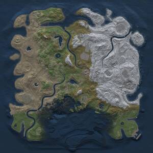 Thumbnail Rust Map: Procedural Map, Size: 4500, Seed: 845799803, 16 Monuments