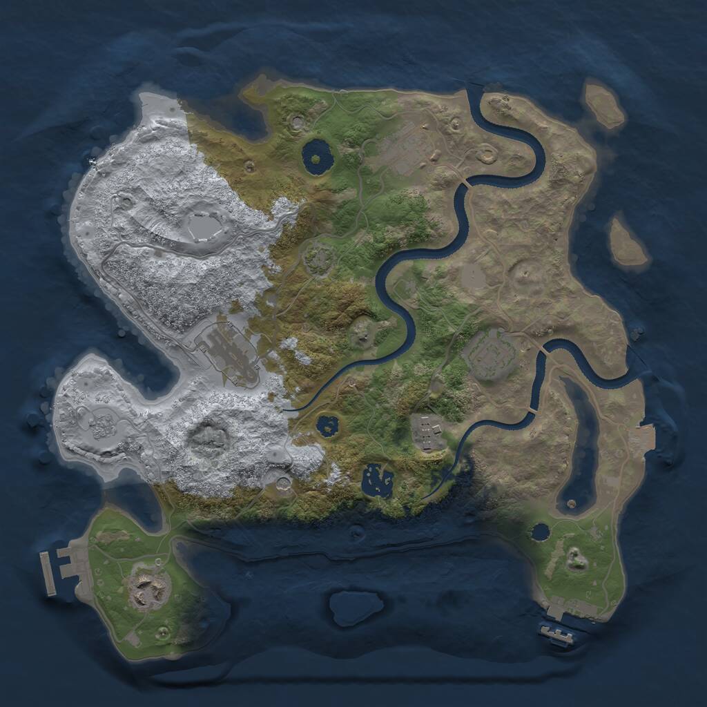 Rust Map: Procedural Map, Size: 3200, Seed: 1768645840, 12 Monuments