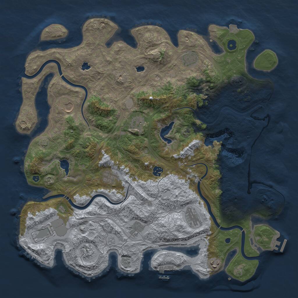 Rust Map: Procedural Map, Size: 4500, Seed: 1548537394, 17 Monuments