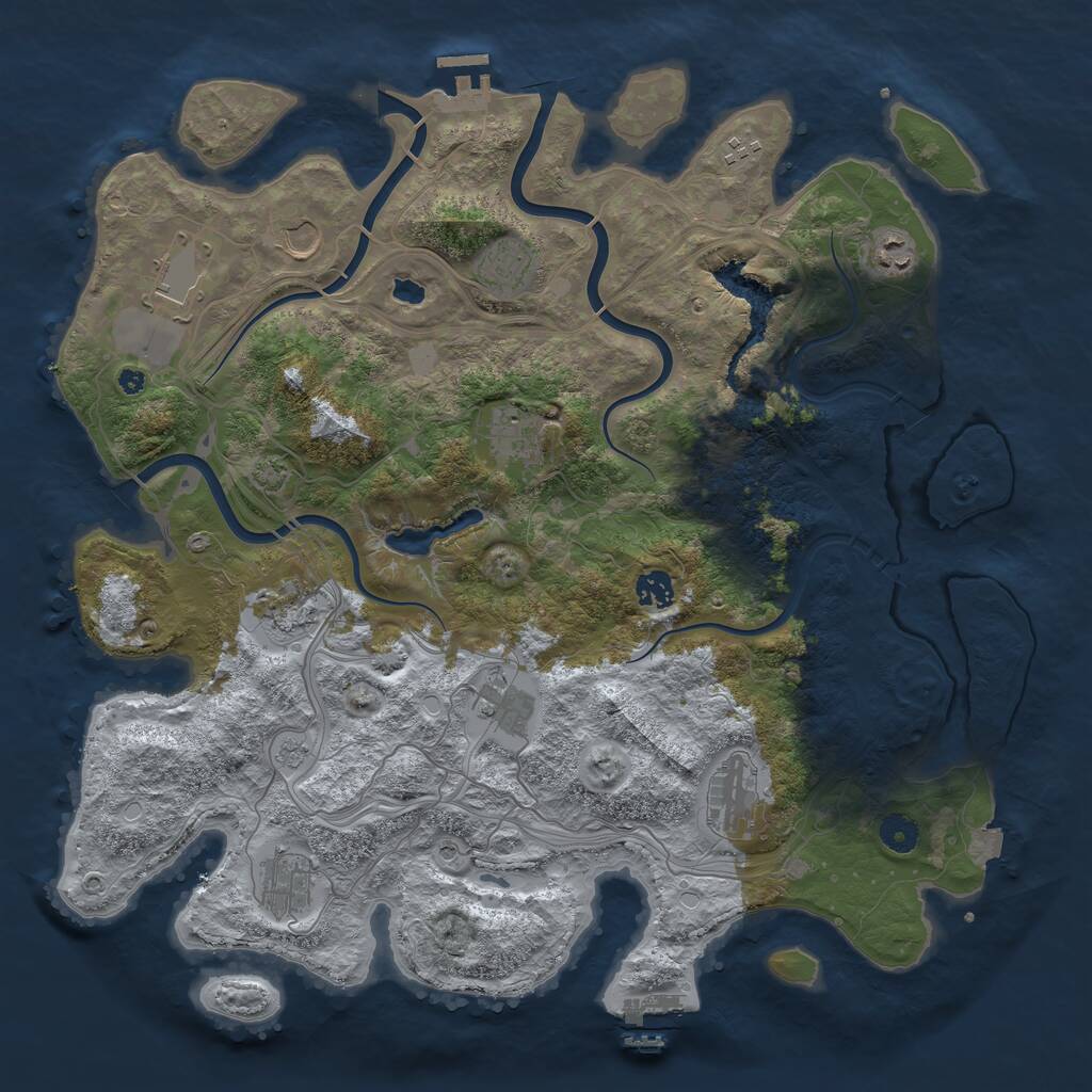 Rust Map: Procedural Map, Size: 4250, Seed: 3045, 17 Monuments